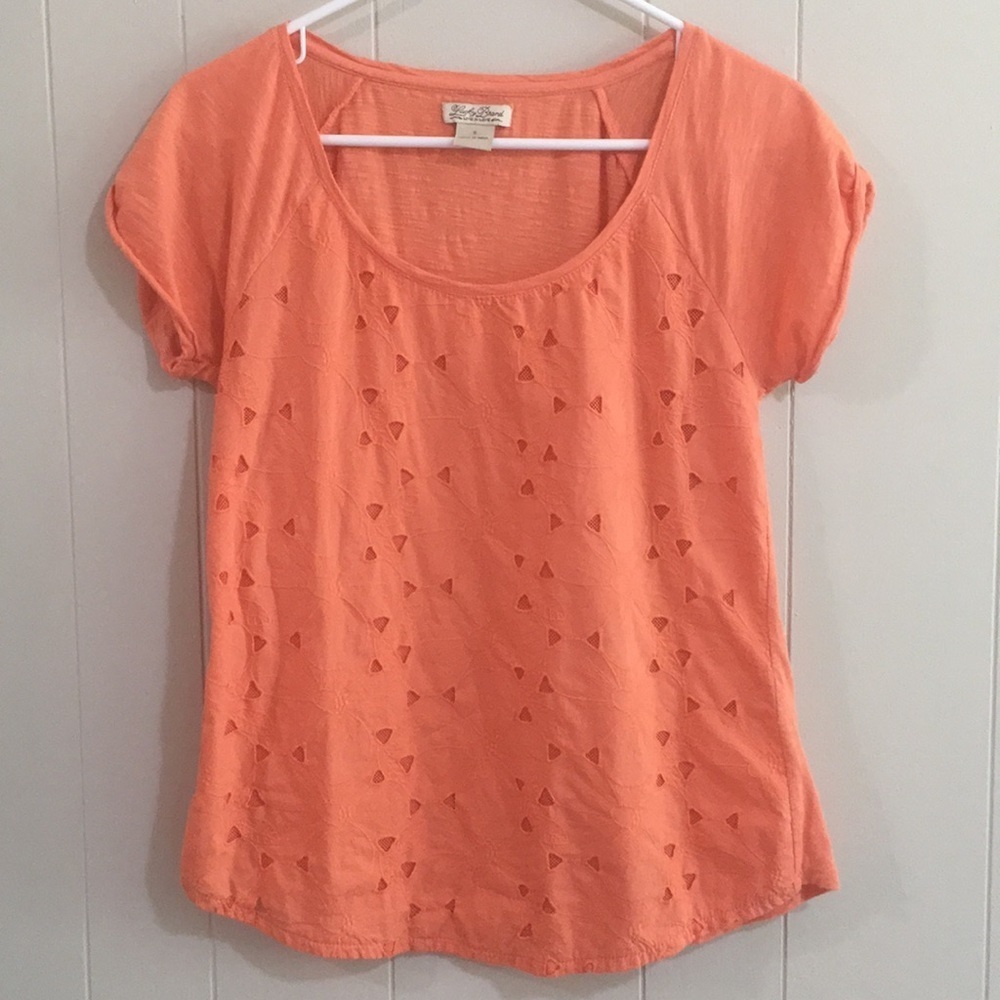 Lucky Brand Embroidered Short Sleeve Sz S